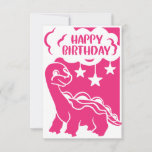 Happy Birthday pink Dinosaur Greeting Card<br><div class="desc">Happy Birthday pink Dinosaur Greeting Card</div>