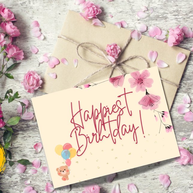 happy Birthday  Pink floral Card , Birthday card (Creator Uploaded)