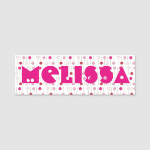 Happy Birthday Pink Frosted Cake Pops Party Favor Name Tag