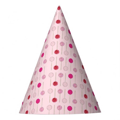 Happy Birthday Pink Frosted Cake Pops Party Hat