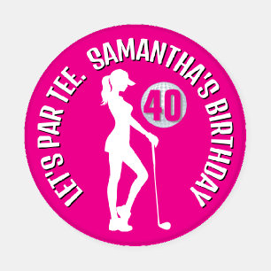 Happy Birthday, PINK Golfer Girl! Coaster Set