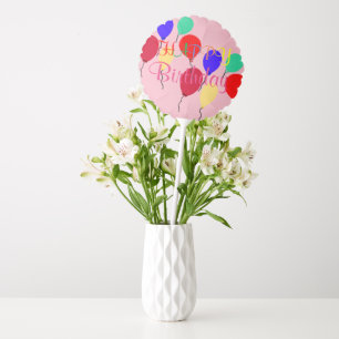 Happy Birthday Pink Heart Balloons