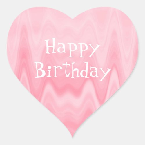 Happy Birthday pink Heart Sticker