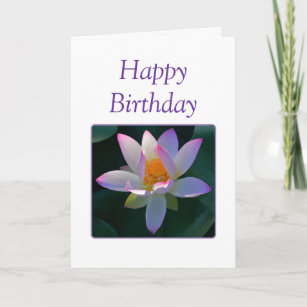 Happy Birthday Pink Lotus Flower Card