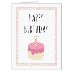 Happy birthday - pink mahjong tiles card