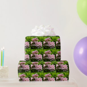 Happy Birthday Pink Mountain Laurel Flowers Wrapping Paper
