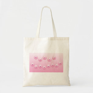 Happy Birthday Pink Orbs Tote Bag