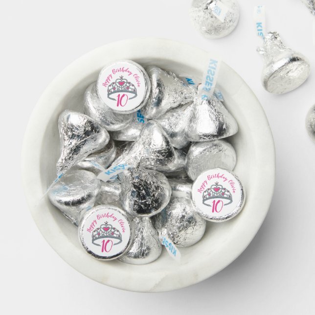 Happy Birthday Pink Princess Party Tiara Crown Hershey®'s Kisses® (Assorted)