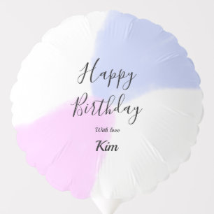 Happy birthday pink purple pastel name simple eleg balloon