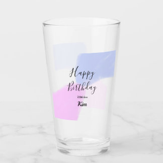 Happy birthday pink purple pastel name simple eleg glass
