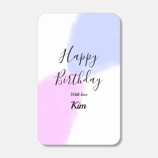 Happy birthday pink purple pastel name simple eleg matchboxes (Front)