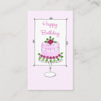 Happy Birthday Pink Roses Mini Card