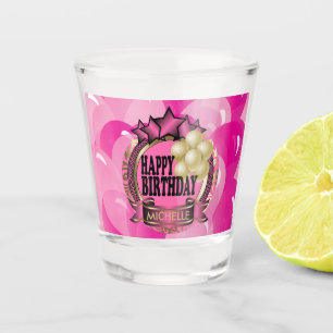 Happy Birthday - Pink Shot Glass