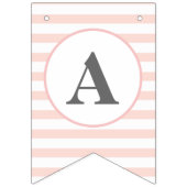 Happy Birthday Pink White Stripe Girl 1st Party Bunting Flags 