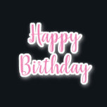 Happy Birthday Pink White Trendy Cool Simple Sticker<br><div class="desc">Designed for birthday celebrations!</div>