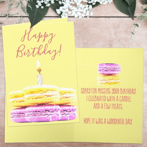 Happy Birthday Pink Yellow Macaron Cookies