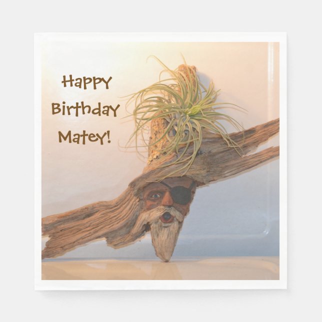 Happy Birthday Pirate Paper Napkins (Front)
