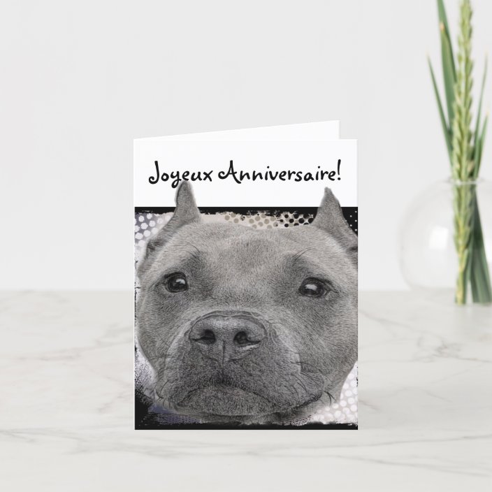 Happy Birthday Pitbull Dog Greeting card | Zazzle.com