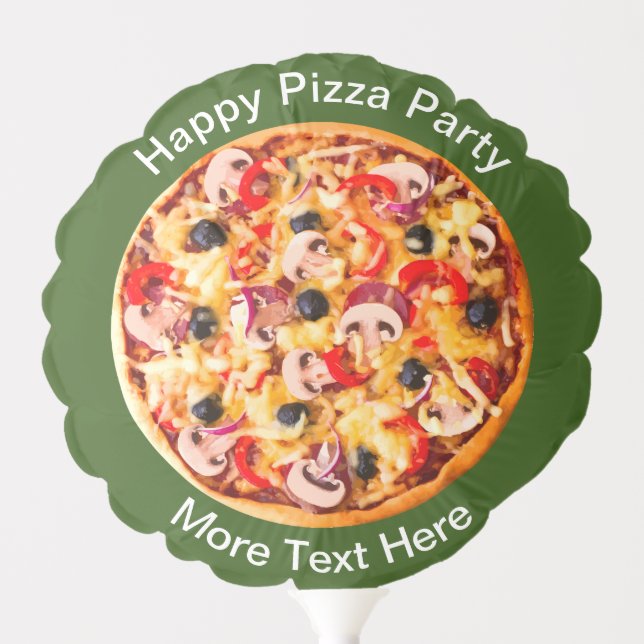 Happy Birthday Pizza Pie Theme Balloon Template (Front)