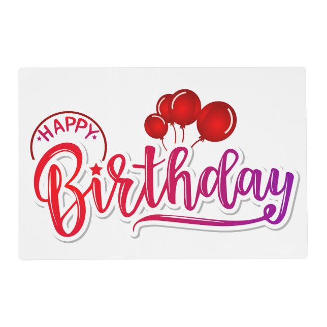 Happy Birthday Placemat (Front)