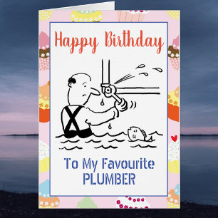 Happy Birthday Plumber Cards