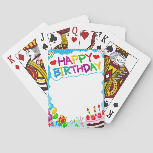 Happy Birthday  Poker Cards (Back)