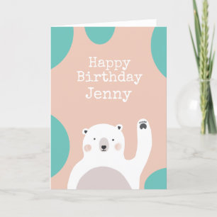 Happy Birthday Polar Bear Holiday Card