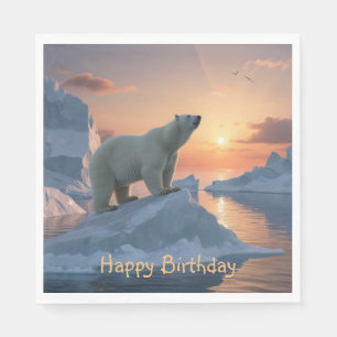Happy Birthday Polar Bear Napkins