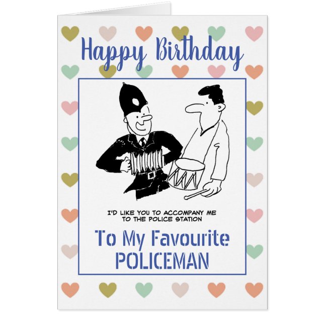 Happy Birthday Policeman Cards (Front)