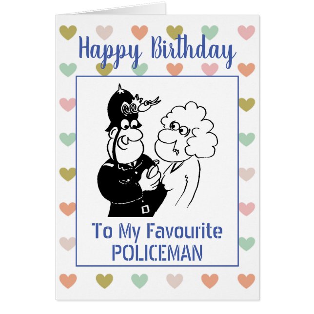 Happy Birthday Policeman Cards (Front)