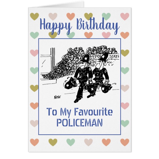 Happy Birthday Policeman Cards (Front)