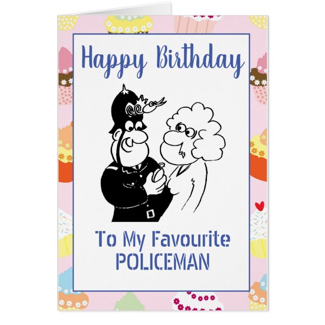 Happy Birthday Policeman Cards (Front)