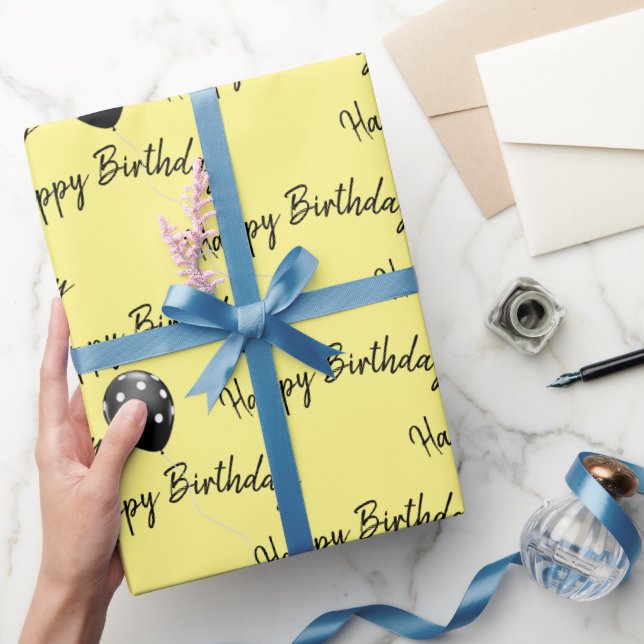 Happy Birthday Polka Dot Balloons   Wrapping Paper (Gifting)