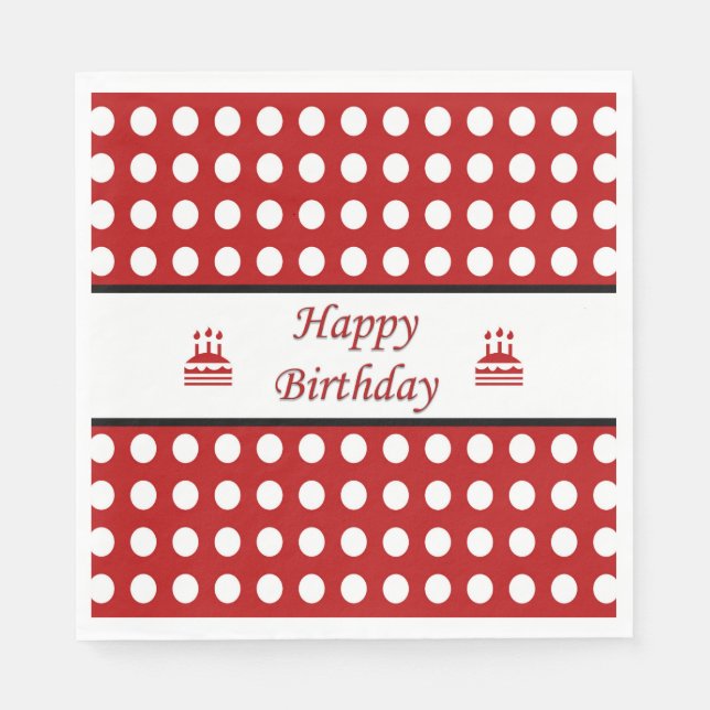 Happy Birthday Polka Dot Napkins (Front)