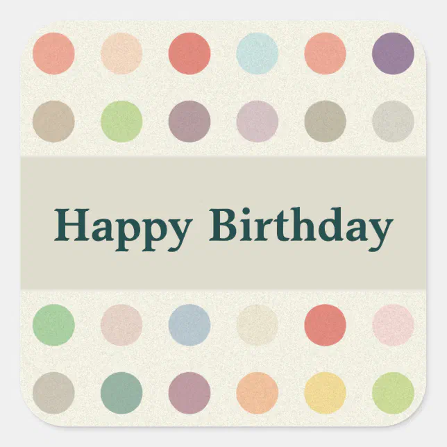 Happy Birthday Polka Dots Sticker | Zazzle