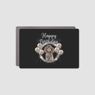 Happy Birthday Poodle Car Magnet