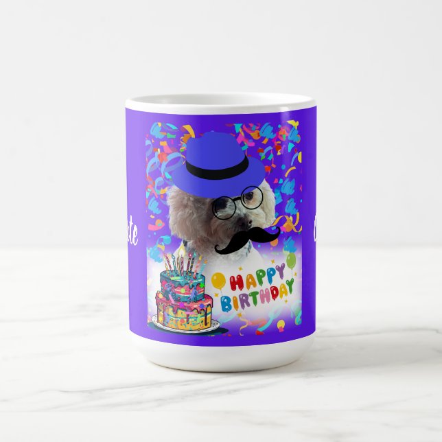 Happy Birthday Poodle Coffee Mug (Center)