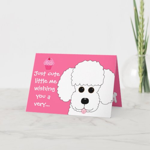 Happy Birthday Poodle Dog Art Card