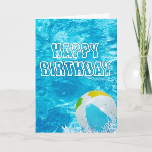 Happy Birthday Pool Water Card