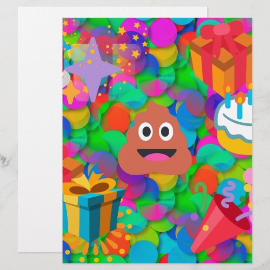 happy birthday poop emoji (Front/Back)