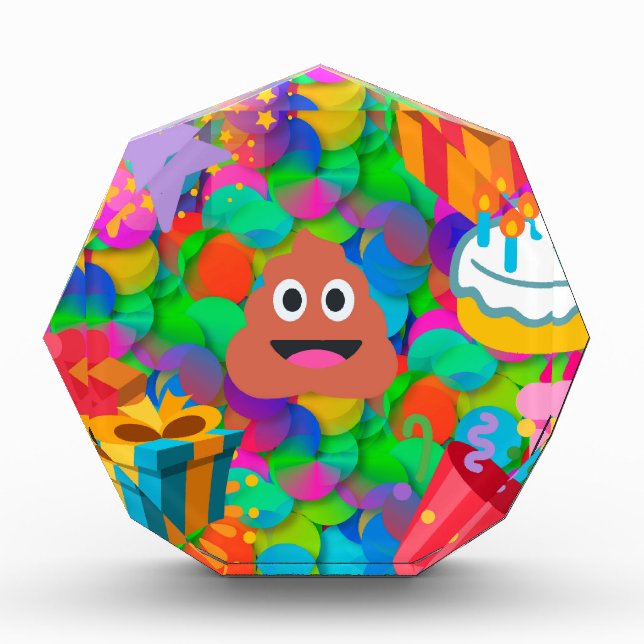 happy birthday poop emoji award (Front)
