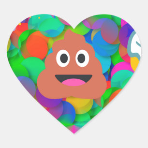 happy birthday poop emoji heart sticker