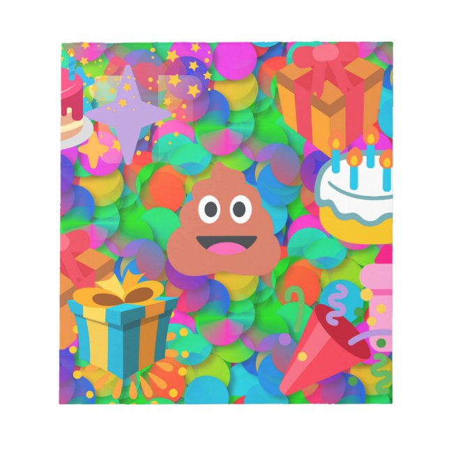 happy birthday poop emoji notepad (Front)