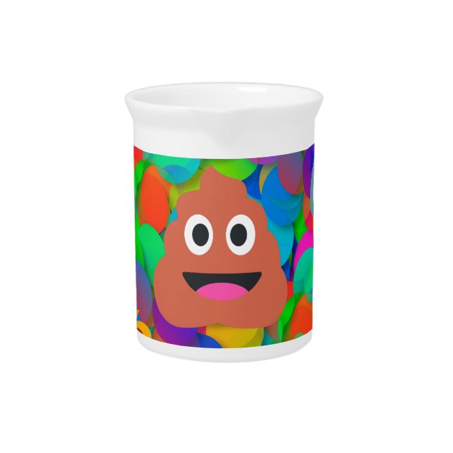 happy birthday poop emoji pitcher (Front)