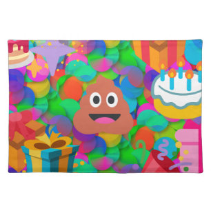 happy birthday poop emoji placemat
