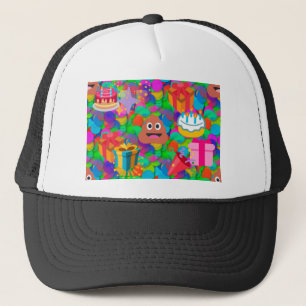 happy birthday poop emoji trucker hat