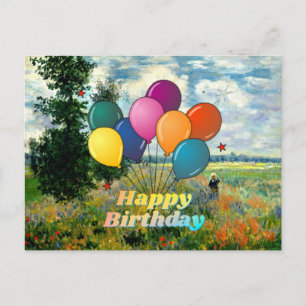Happy Birthday, Poppy Field, Argenteuil, Postcard