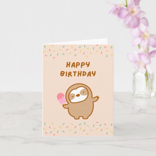Happy Birthday Popsicle Sloth  Card
