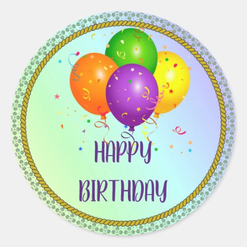 Happy Birthday popular design Classic Round Sticker