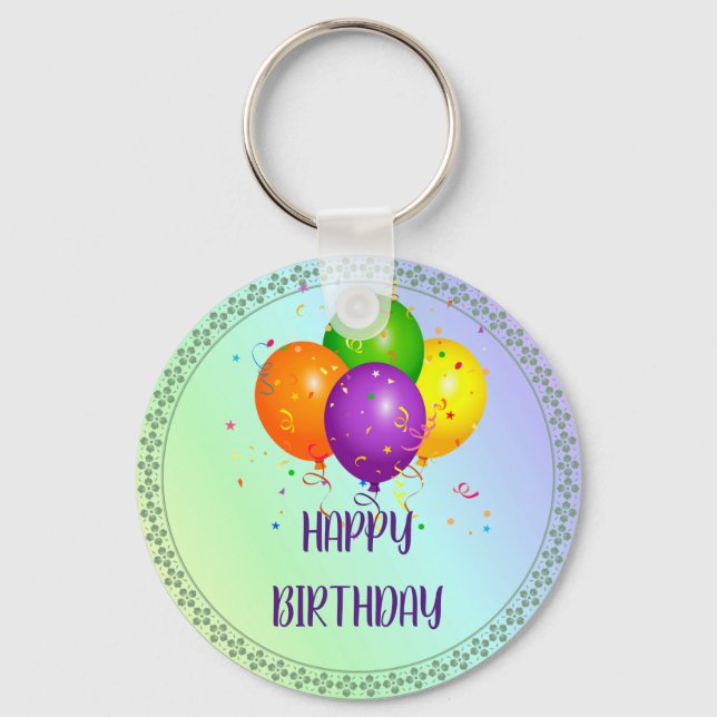 Happy Birthday, popular design,  Keychain (Front)